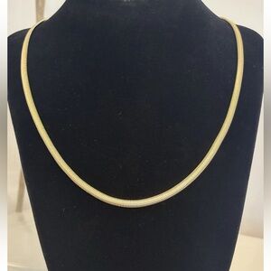 Gold Plated Snake Chain Necklace Minimal Herringbone Style Layering Chain Staple